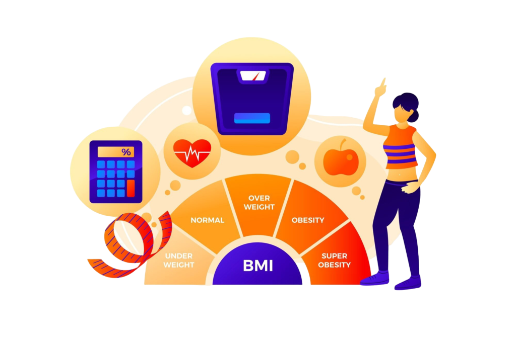 Body mass index calculator illustration